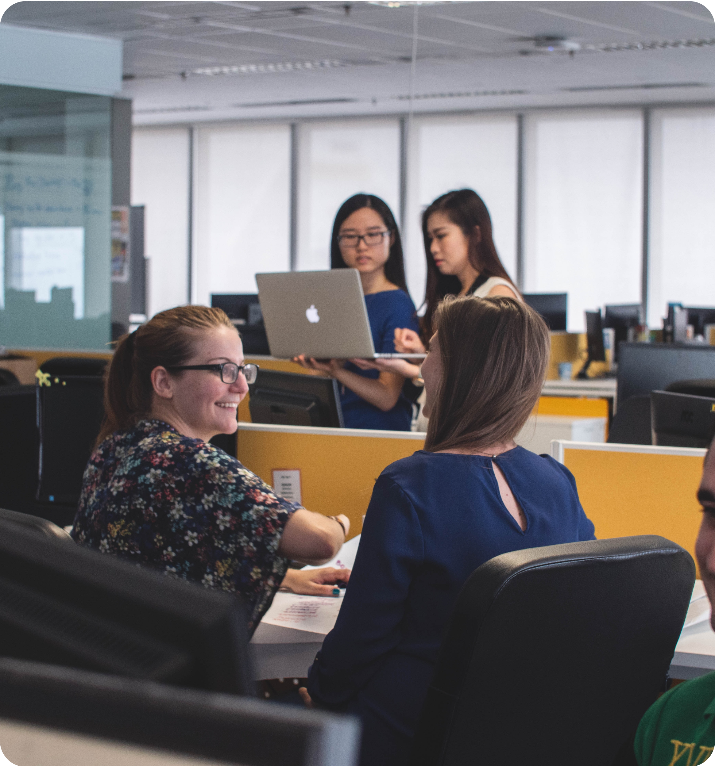 female co-workers in an office